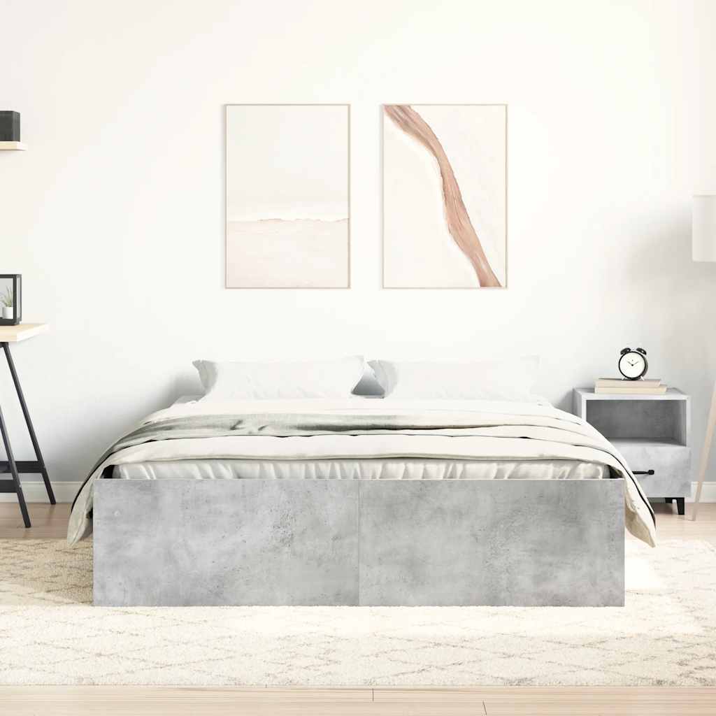Bed Frame without Mattress Concrete Grey 160x200 cm