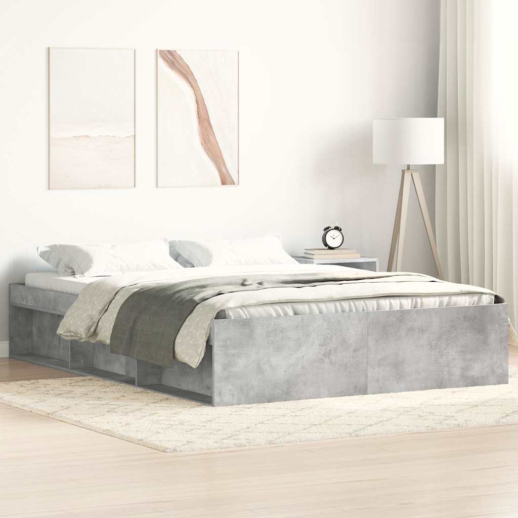 Bed Frame without Mattress Concrete Grey 160x200 cm