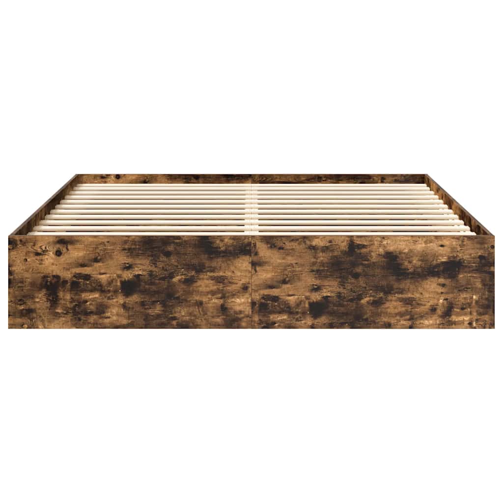 Bed Frame without Mattress Smoked Oak 180x200 cm Super King Super King Size