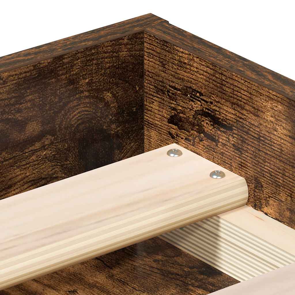 Bed Frame without Mattress Smoked Oak 180x200 cm Super King Super King Size