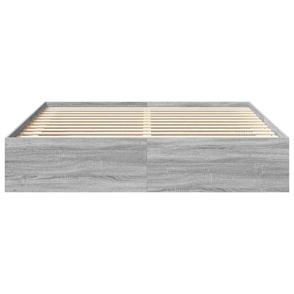 Bed Frame without Mattress Grey Sonoma 180x200 cm Super King Super King Size