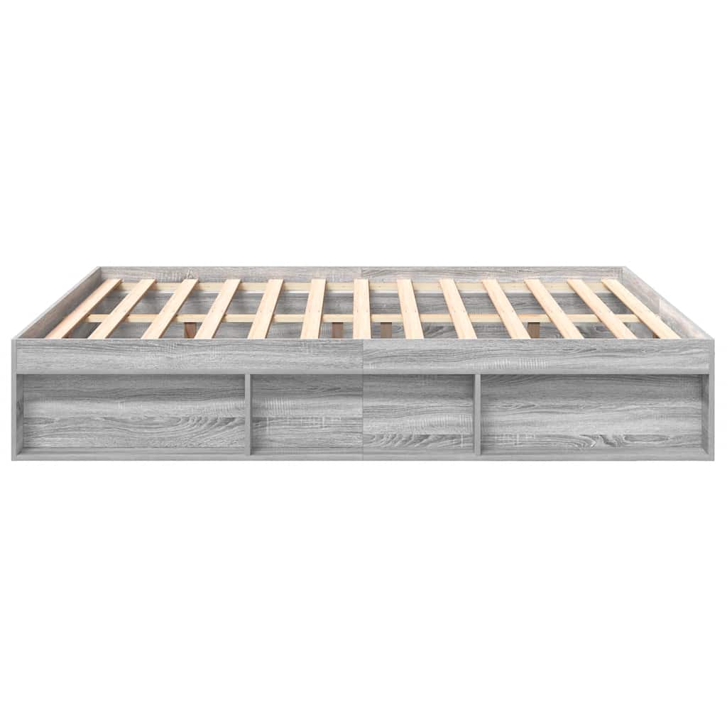 Bed Frame without Mattress Grey Sonoma 180x200 cm Super King Super King Size