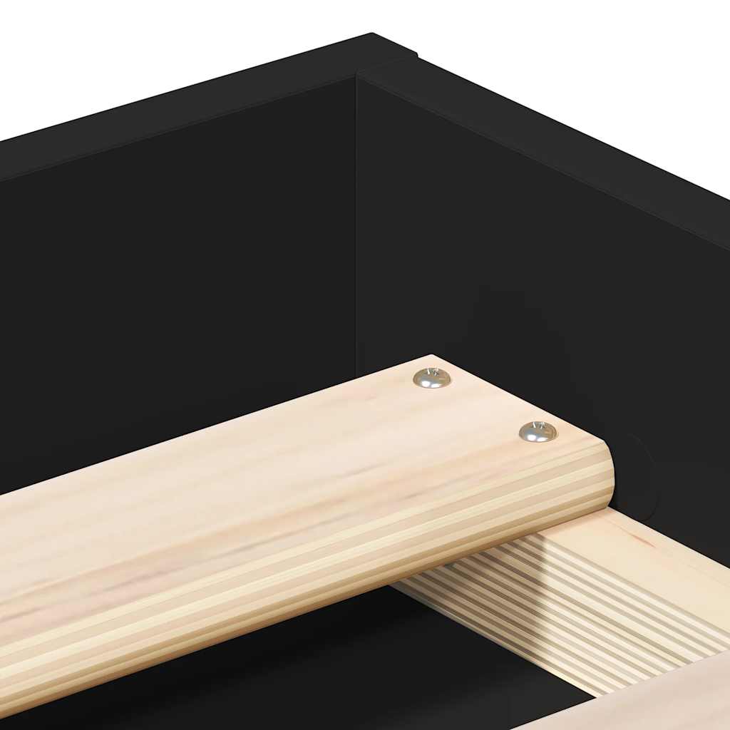 Bed Frame without Mattress Black 200x200 cm