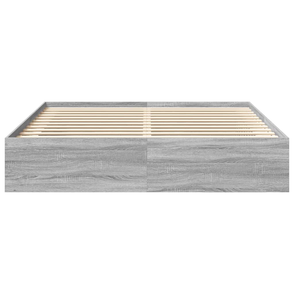 Bed Frame without Mattress Grey Sonoma 200x200 cm