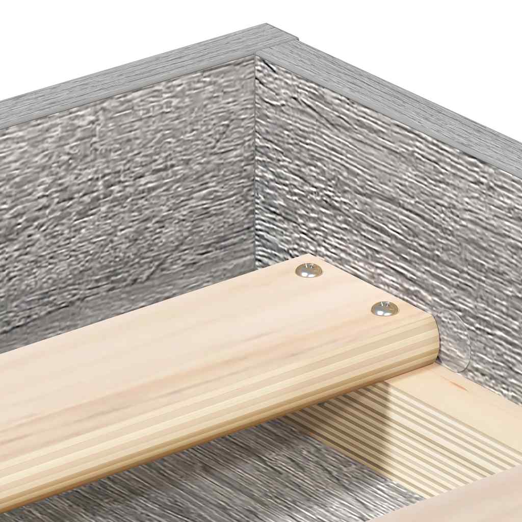 Bed Frame without Mattress Grey Sonoma 120x190 cm Small Double Small Double