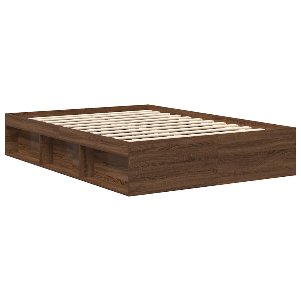 Bed Frame without Mattress Brown Oak 120x190 cm Small Double Small Double