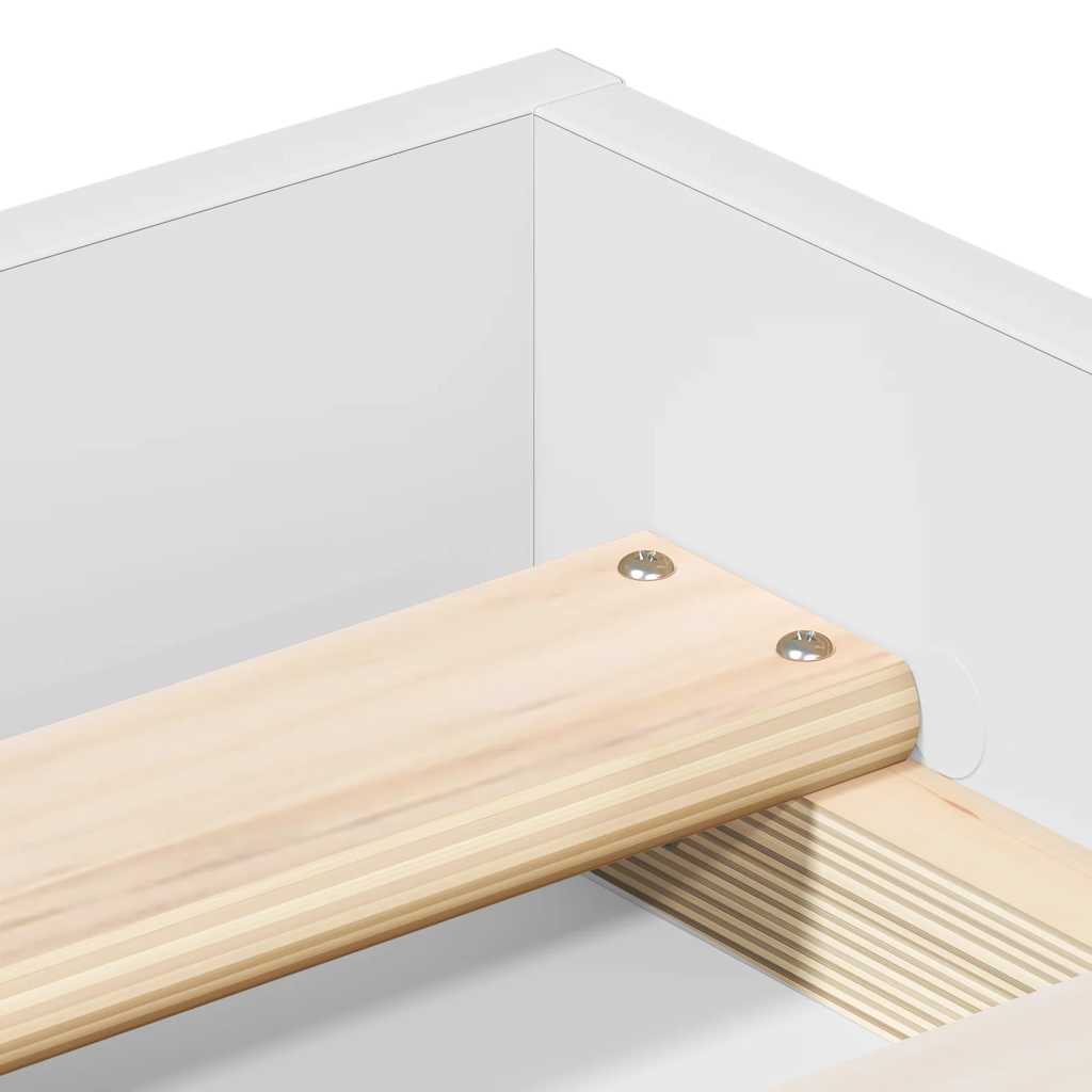 Bed Frame without Mattress White 140x190 cm