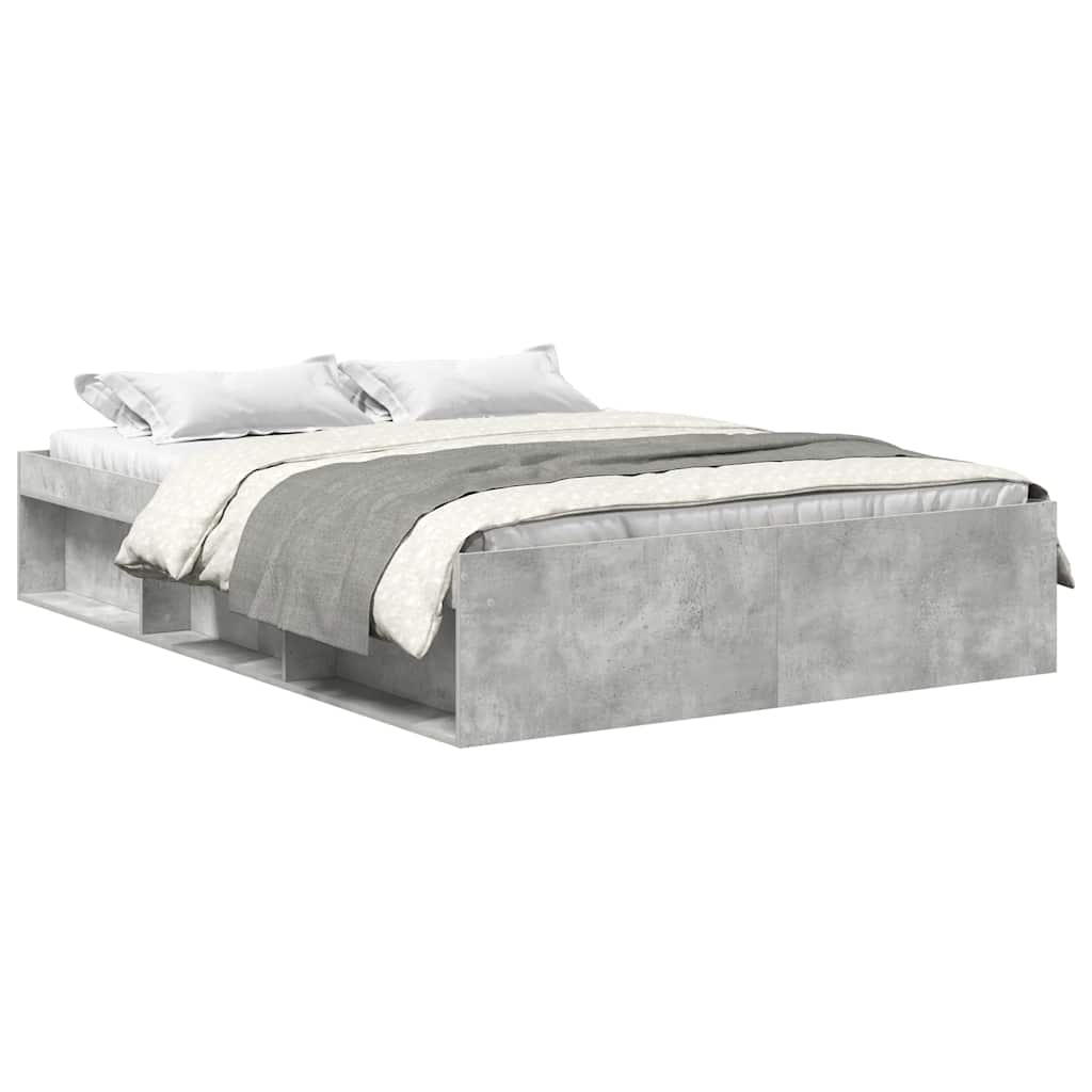 Bed Frame without Mattress Concrete Grey 140x190 cm