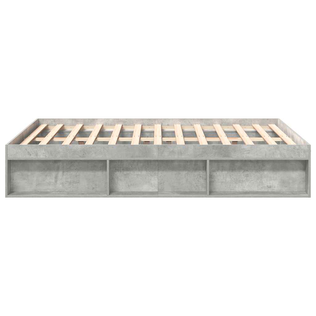 Bed Frame without Mattress Concrete Grey 140x190 cm
