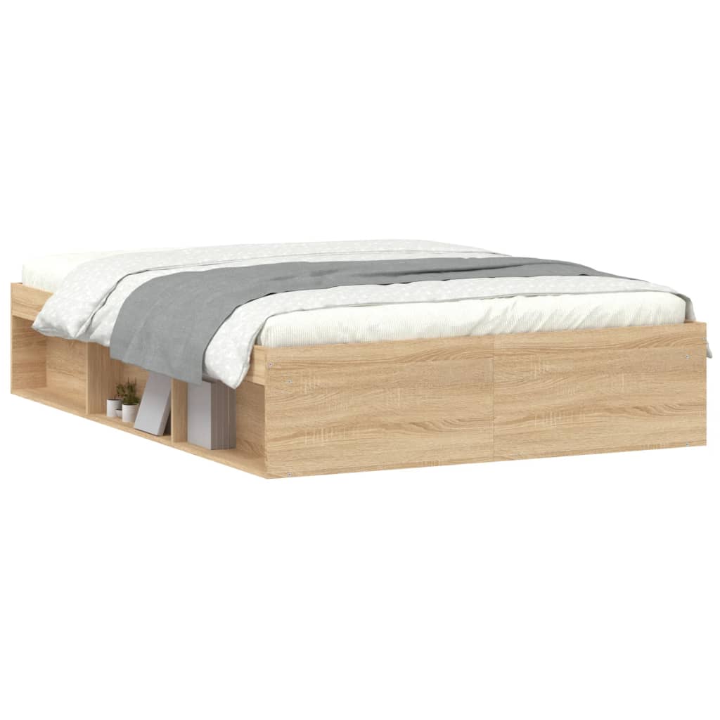 vidaXL Bed Frame without Mattress Sonoma Oak 135x190 cm Double Double