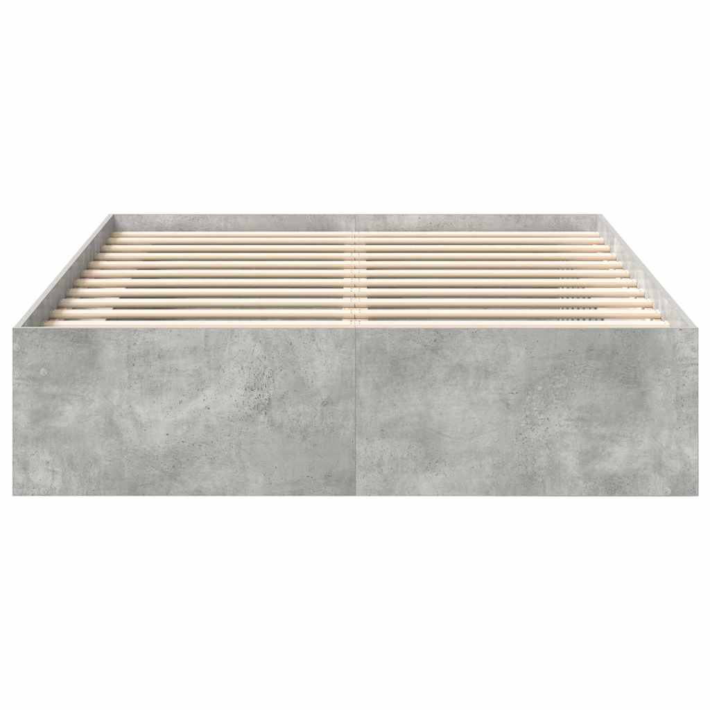 Bed Frame without Mattress Concrete Grey 135x190 cm Double Double