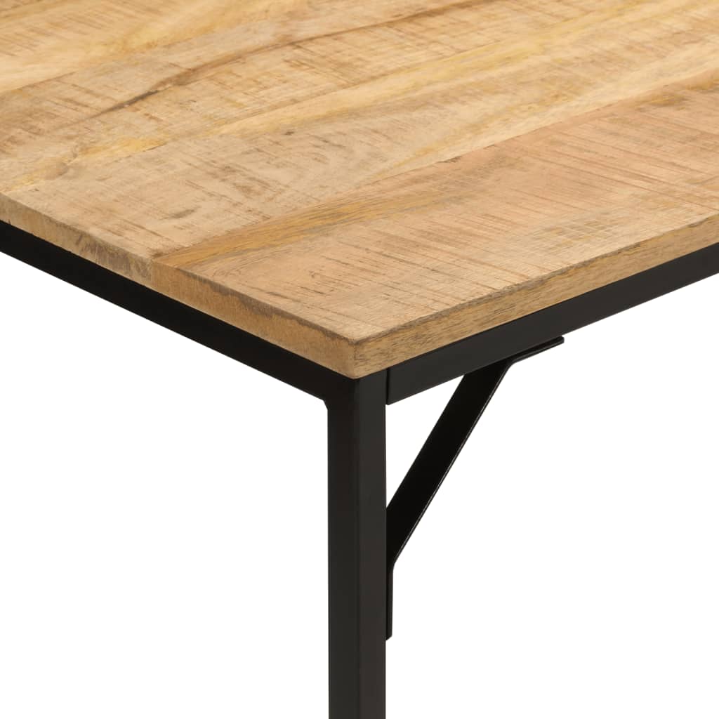 vidaXL Dining Table 110x55x75 cm Solid Rough Mango Wood and Iron