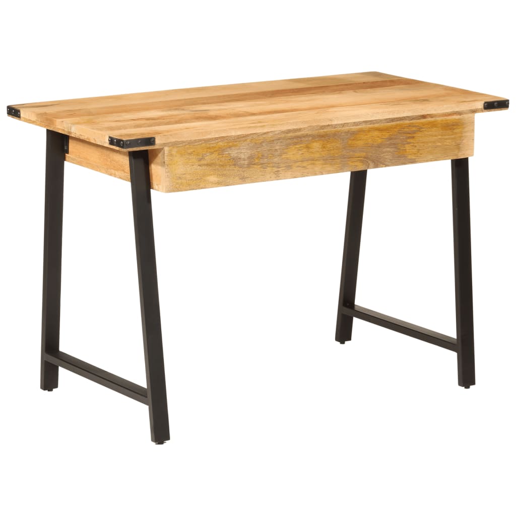 Desk with Drawers 105x55x70 cm Solid Wood Mango and Iron