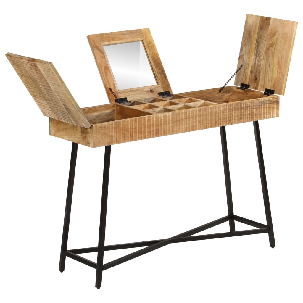 vidaXL Dressing Table 105x35x75 cm Solid Rough Mango Wood and Iron