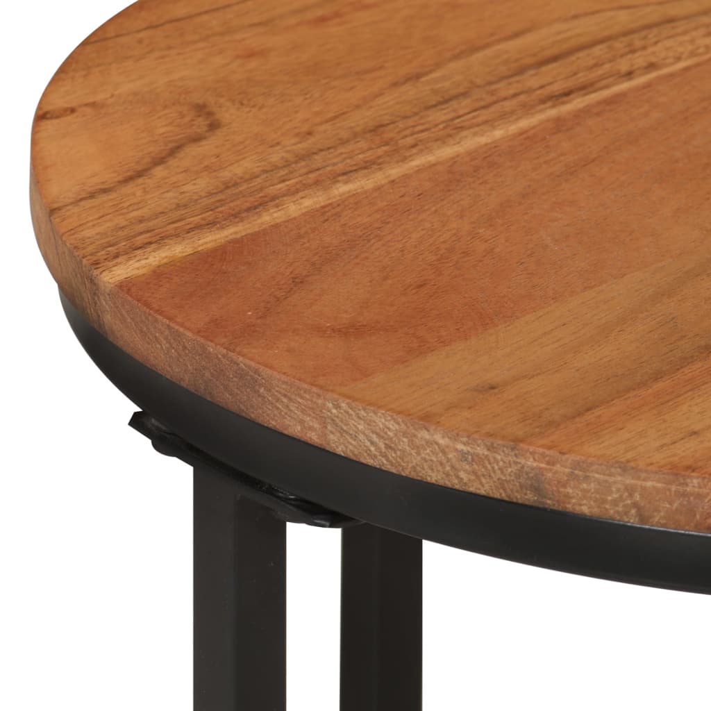 Coffee Table 35x35x30 cm Solid Wood Acacia and Iron