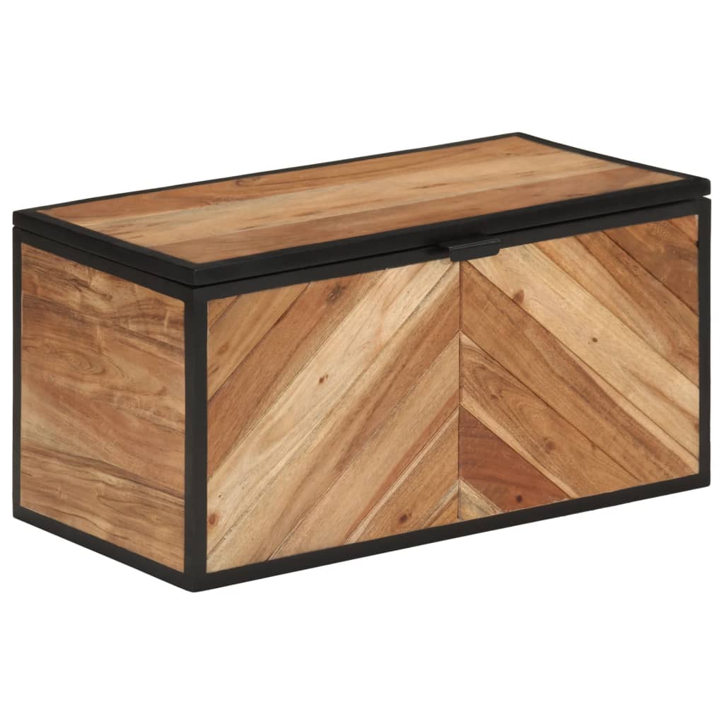 Storage Box 60x30x30 cm Solid Wood Acacia and Iron