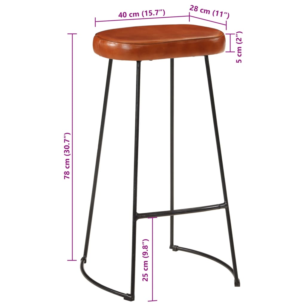 vidaXL Gavin Bar Stools 2 pcs 44x37.5x78 cm