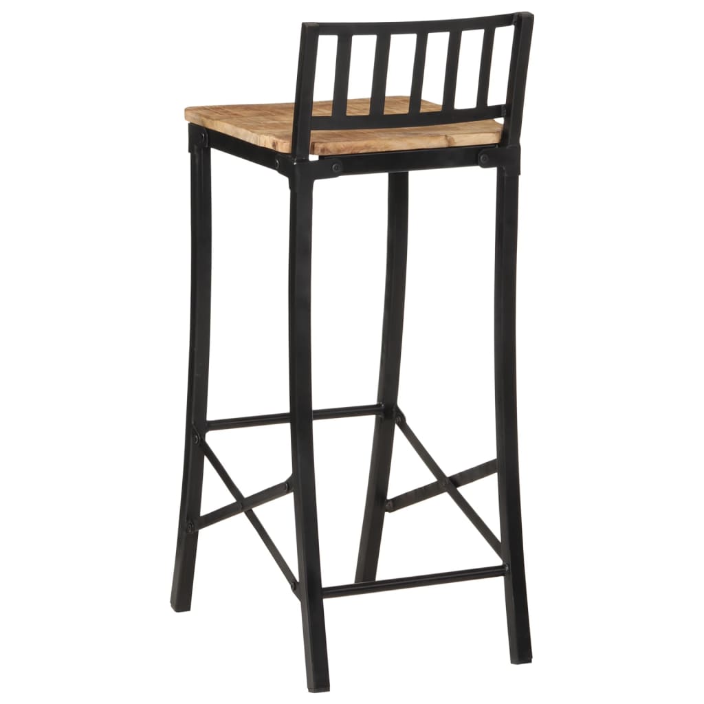 vidaXL Bar Chairs 2 pcs Solid Rough Wood Mango