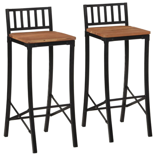vidaXL Bar Chairs 2 pcs Solid Wood Acacia
