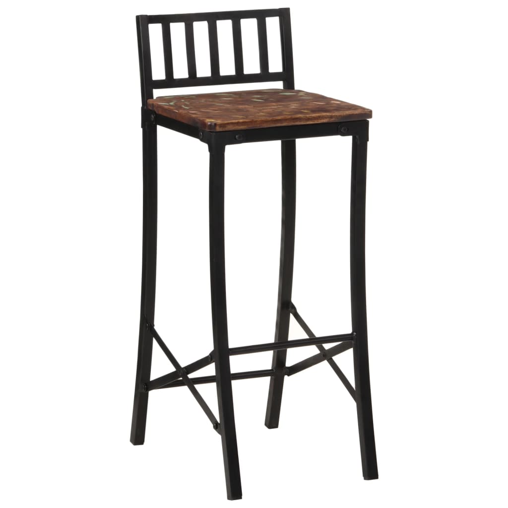 vidaXL Bar Chairs 2 pcs Solid Wood Reclaimed