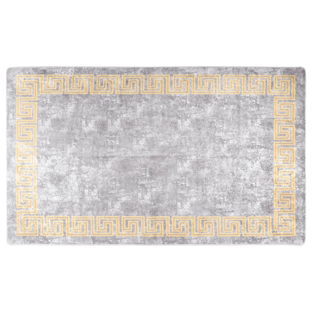 vidaXL Rug Washable Grey and Gold 120x170 cm Anti Slip