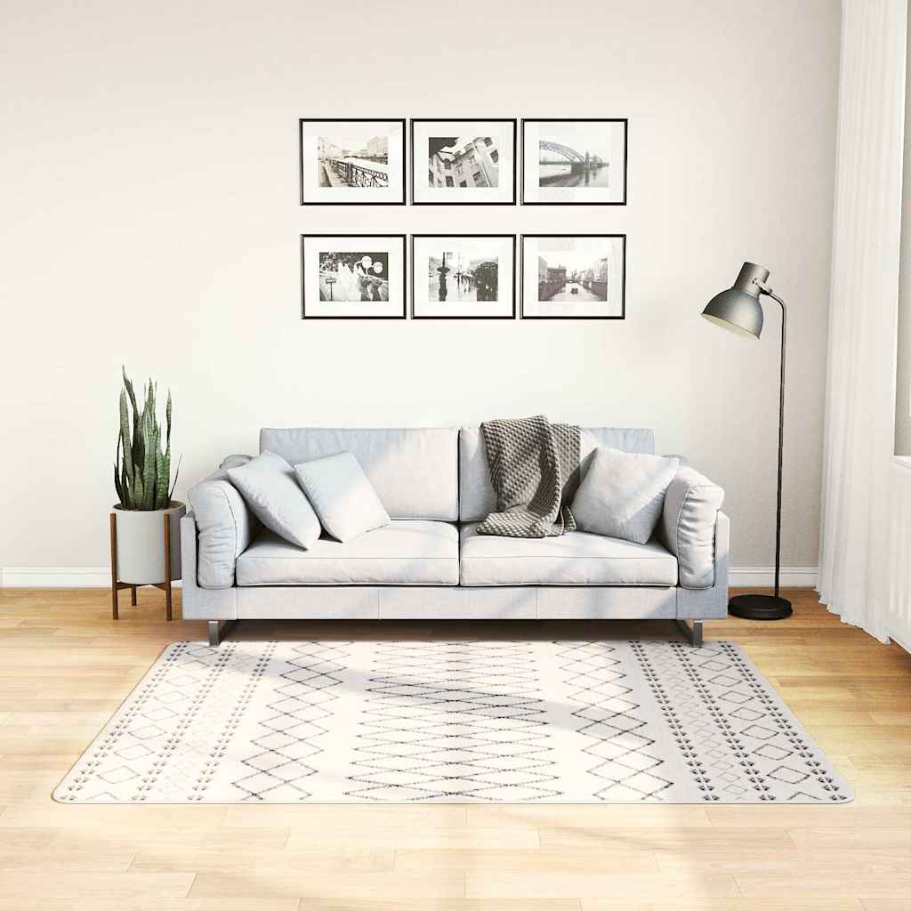 Rug Washable Black and White 120x170 cm