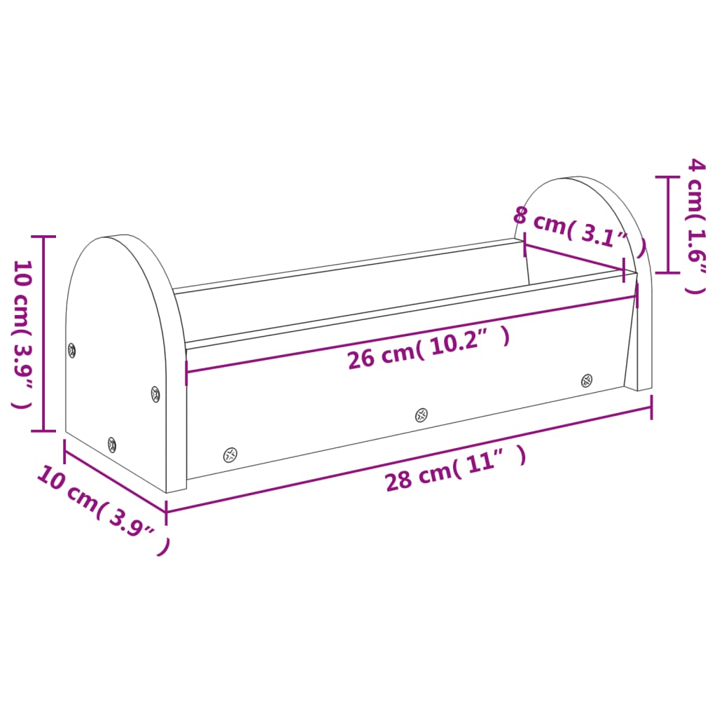 Rabbit Hay Feeder 28x10x10 cm Solid Wood Fir