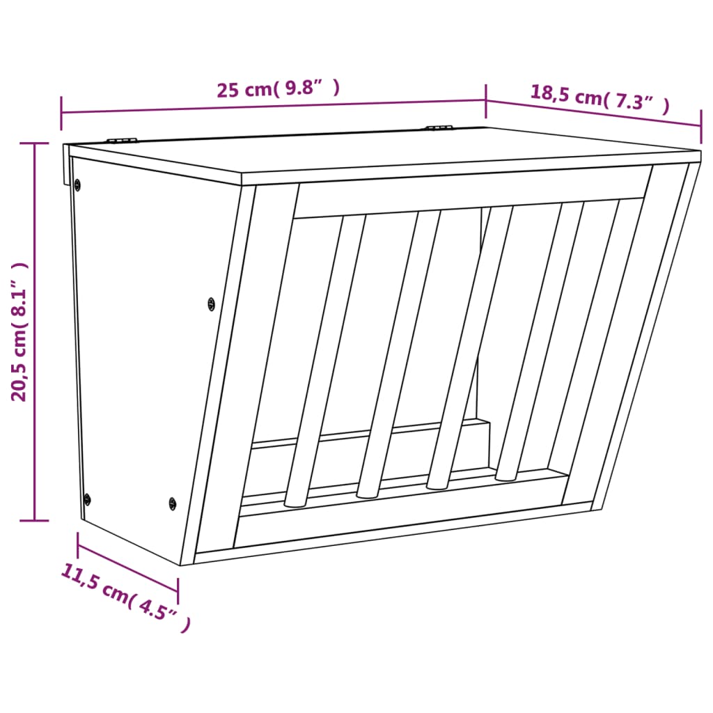 Rabbit Hay Feeder 25x18.5x20.5 cm Solid Wood Fir