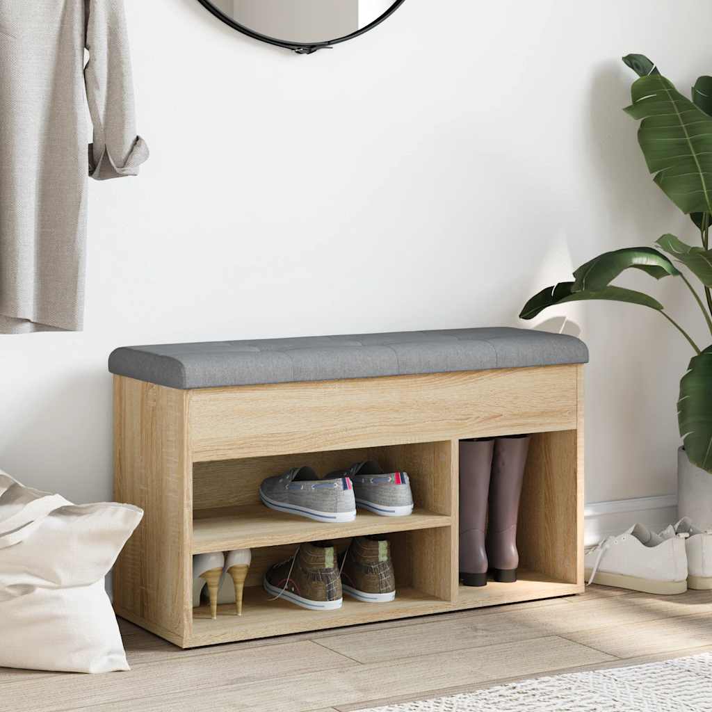 Shoe Bench Sonoma Oak 82x32x45.5 cm Engineered Wood