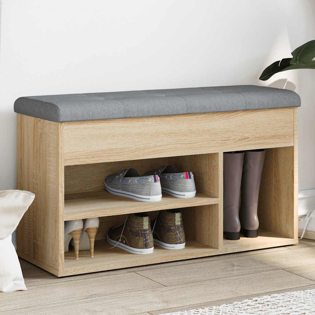 Shoe Bench Sonoma Oak 82x32x45.5 cm Engineered Wood