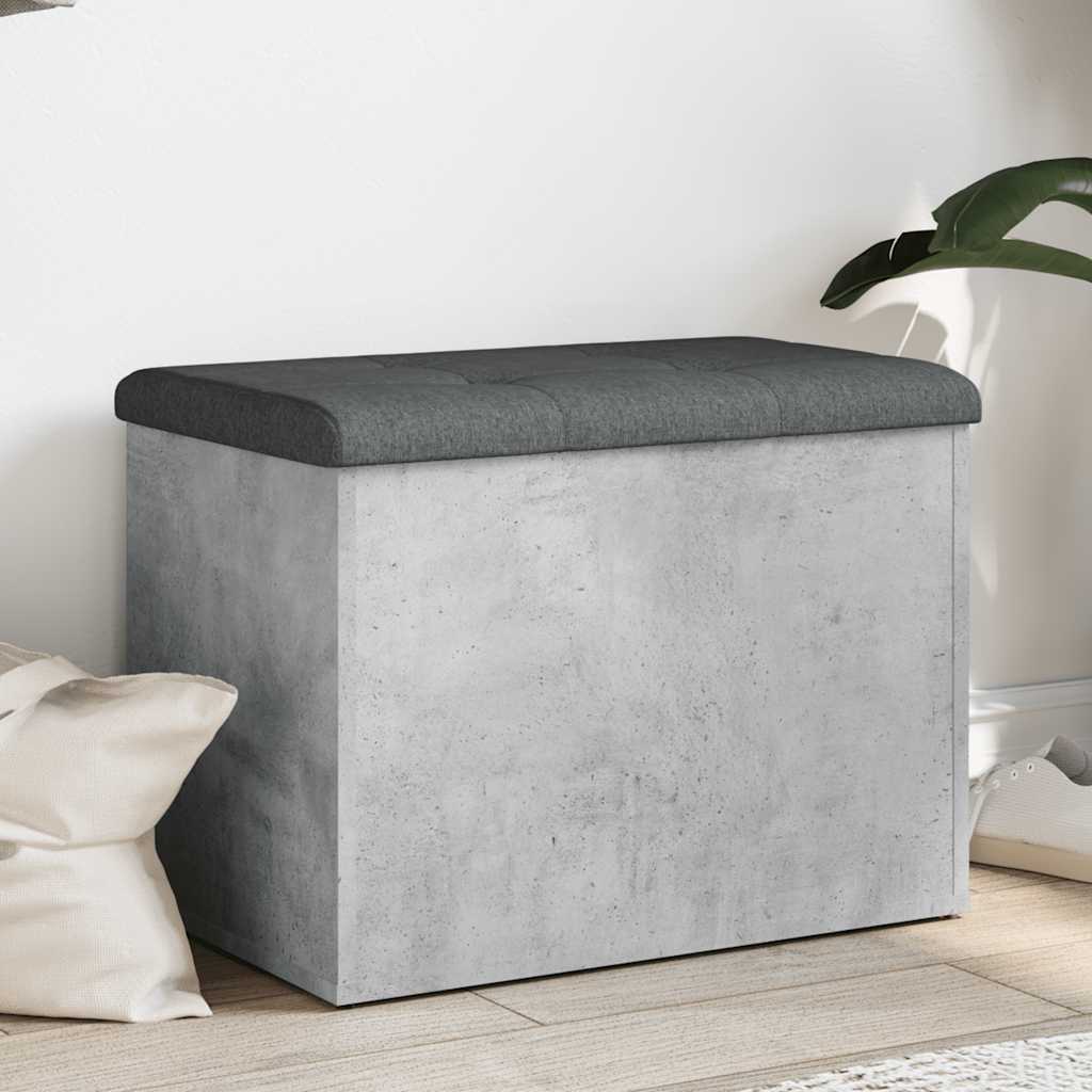 Storage Bench Concrete Grey 62x42x45 cm Engineered Wood