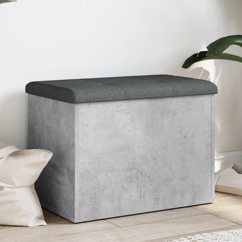 Storage Bench Concrete Grey 62x42x45 cm Engineered Wood