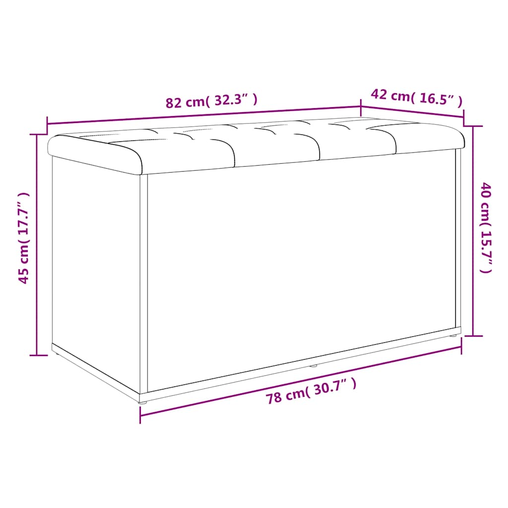 Storage Bench Concrete Grey 82x42x45 cm Engineered Wood