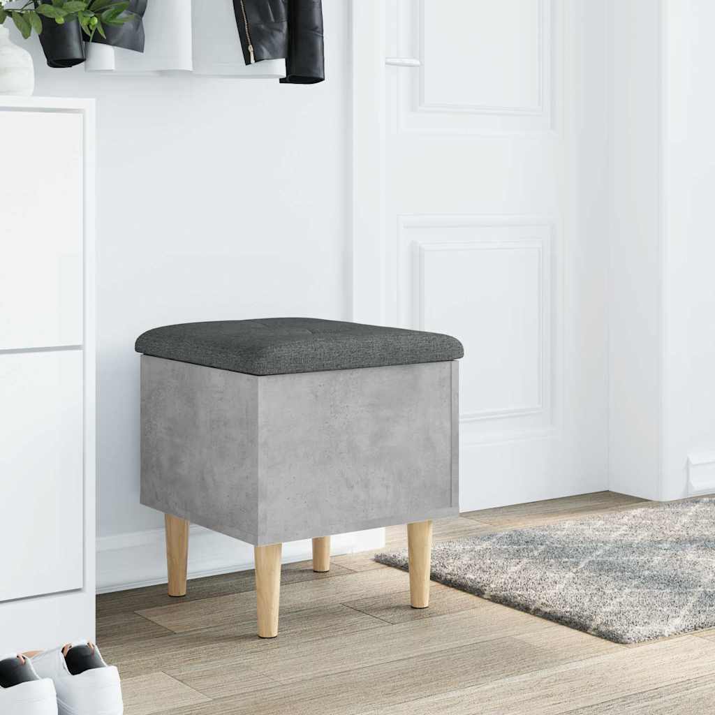 Storage Bench Concrete Grey 42x42x46 cm Engineered Wood