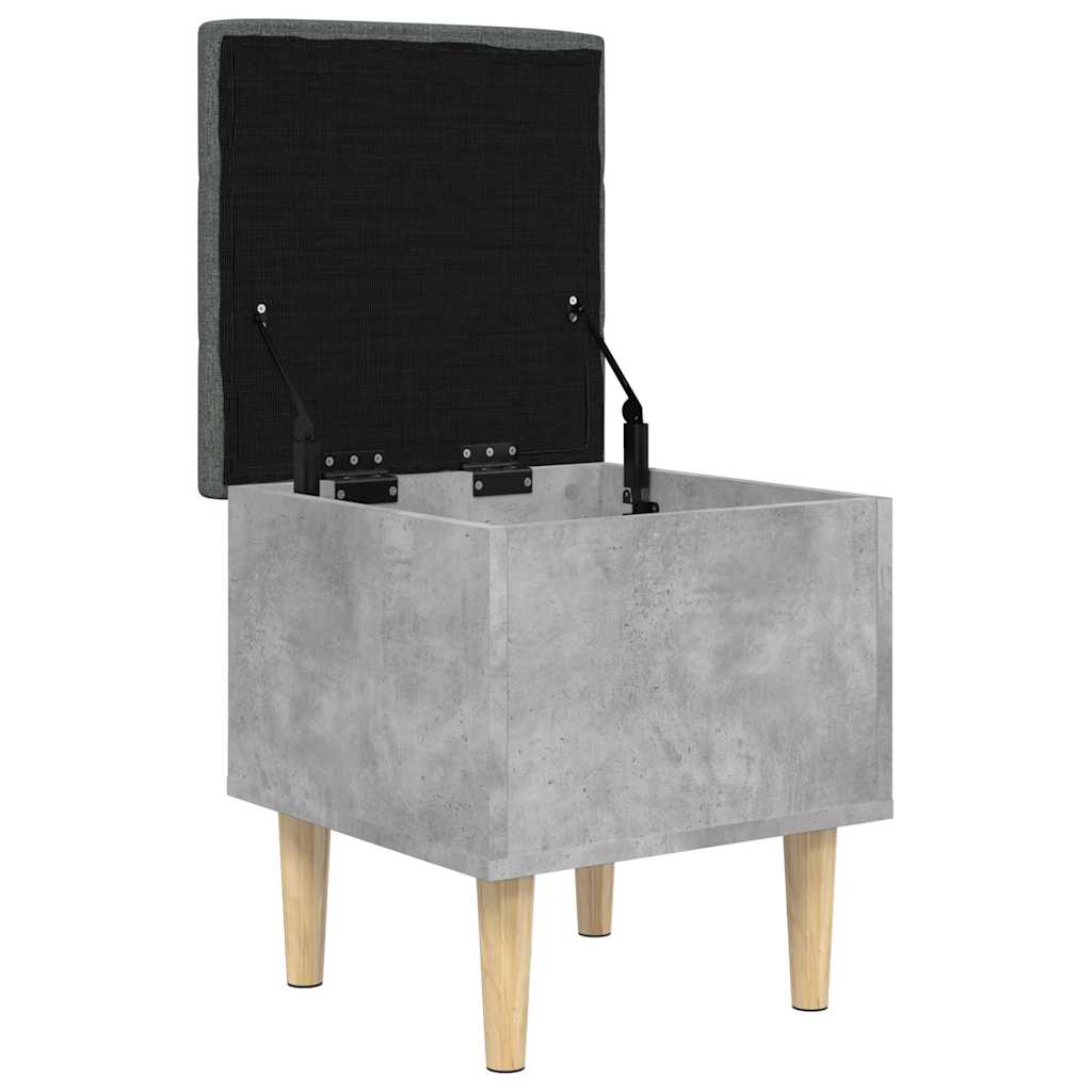 Storage Bench Concrete Grey 42x42x46 cm Engineered Wood