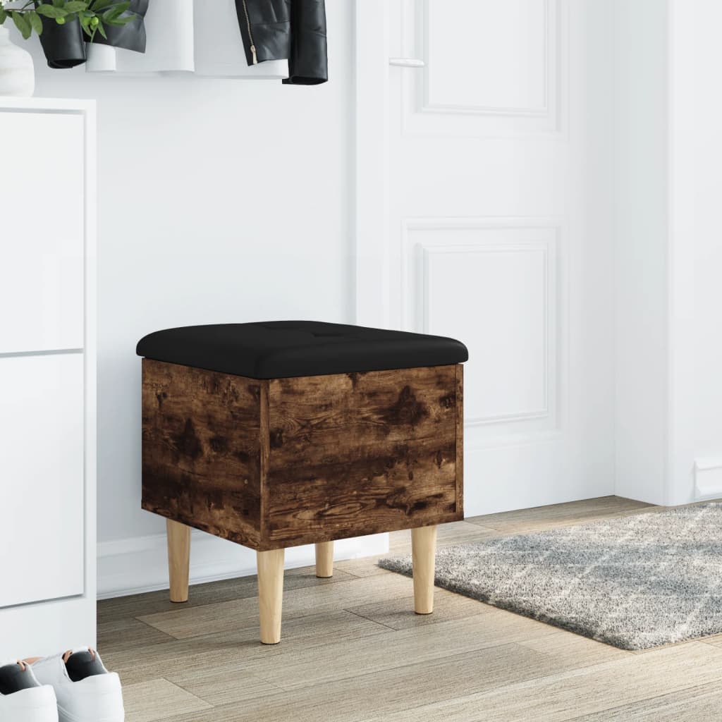 vidaXL Storage Bench Smoked Oak 42x42x46 cm Engineered Wood