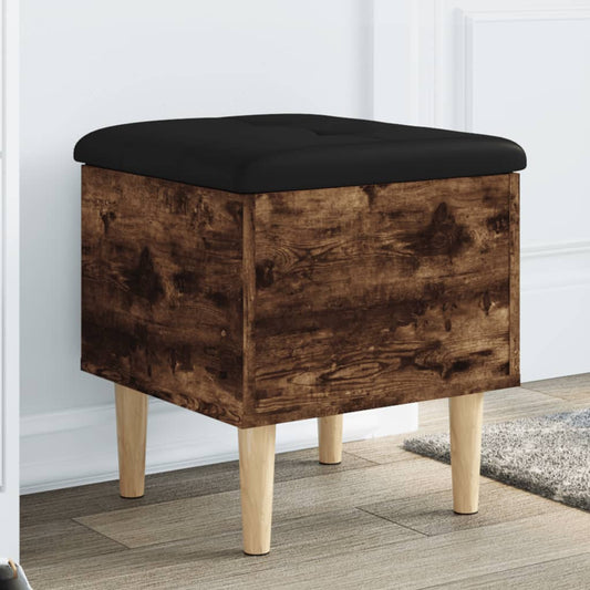 vidaXL Storage Bench Smoked Oak 42x42x46 cm Engineered Wood