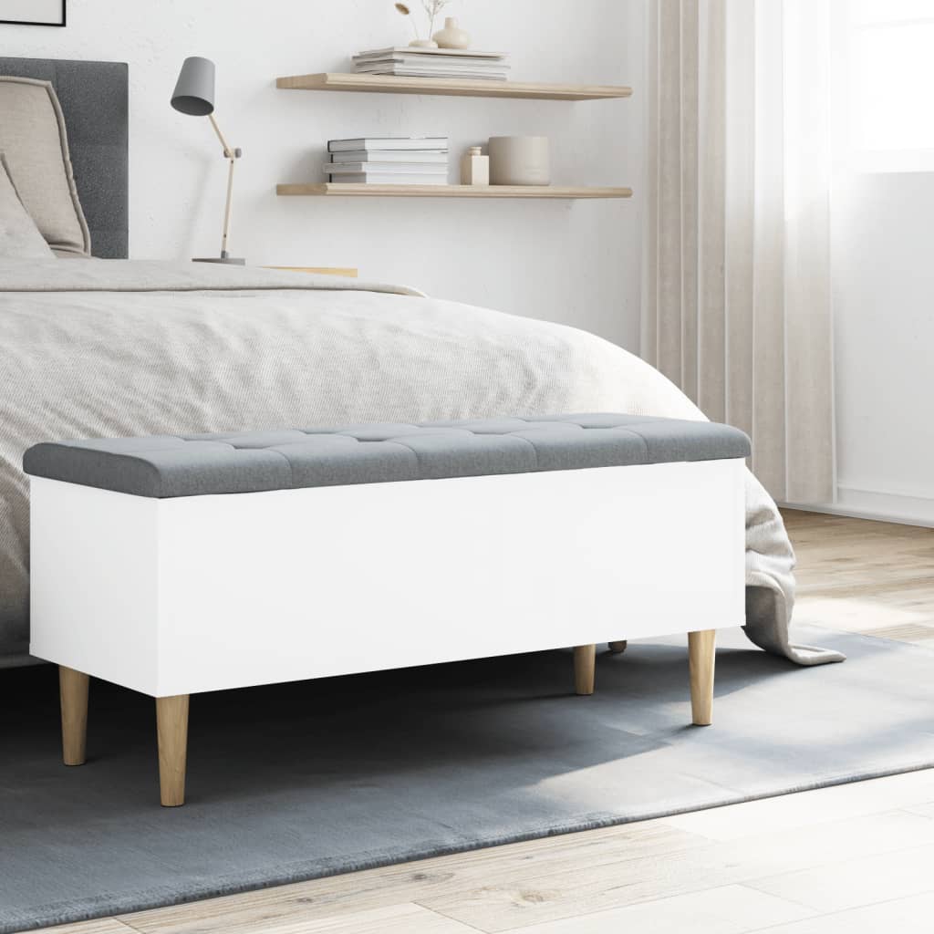 vidaXL Storage Bench White 102x42x46 cm Engineered Wood