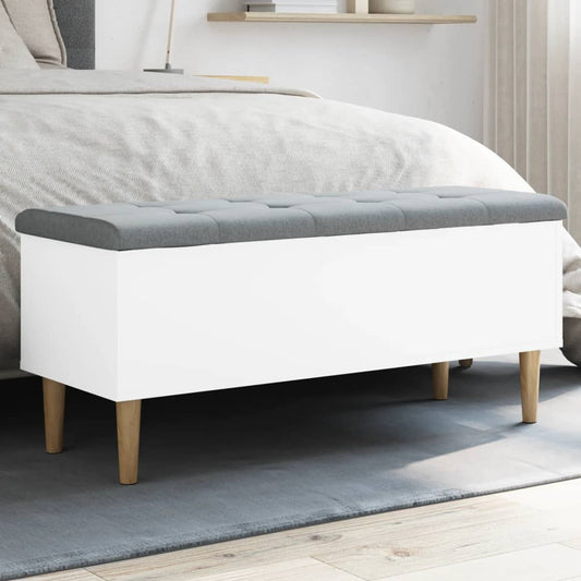 vidaXL Storage Bench White 102x42x46 cm Engineered Wood