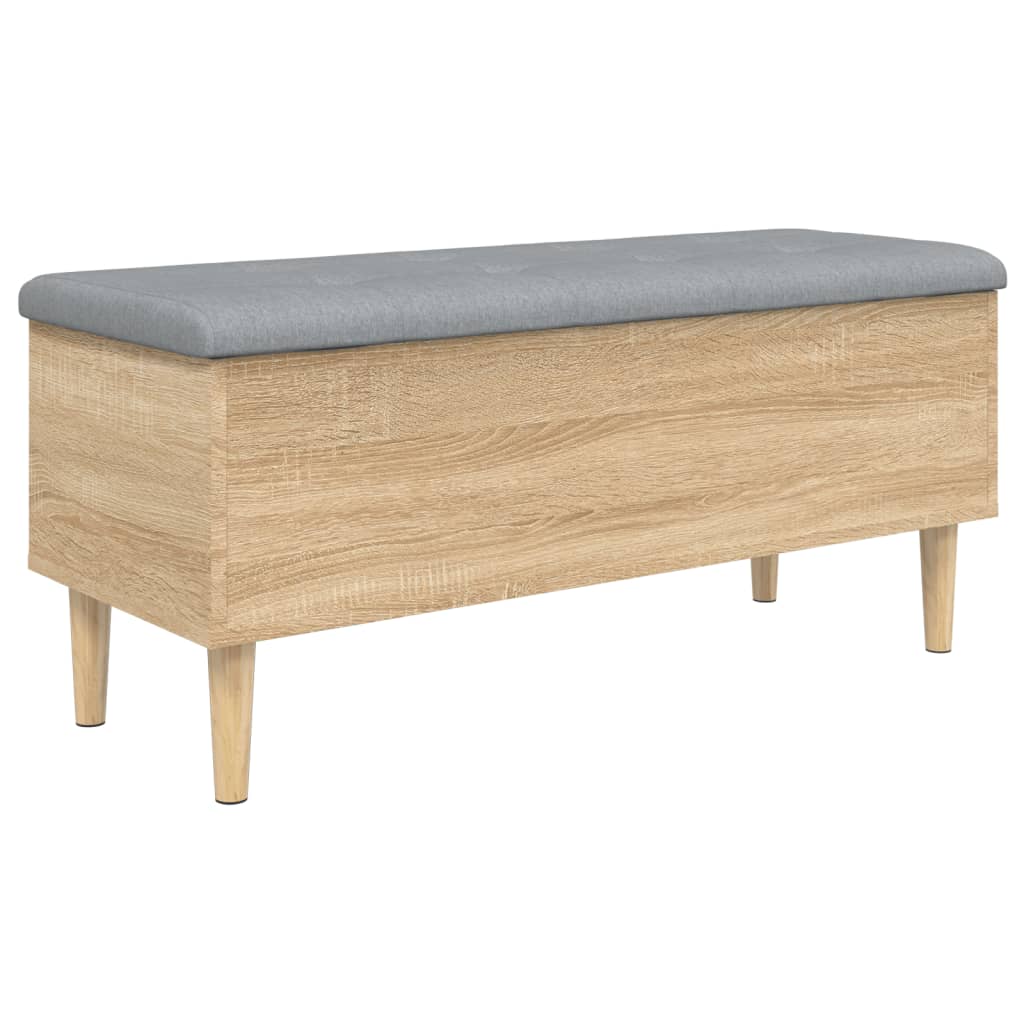 vidaXL Storage Bench Sonoma Oak 102x42x46 cm Engineered Wood