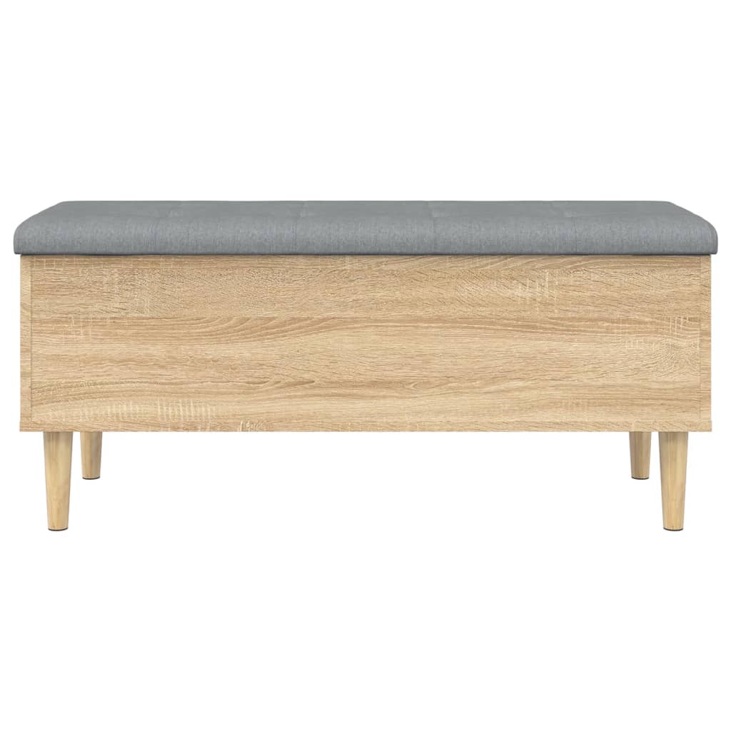 vidaXL Storage Bench Sonoma Oak 102x42x46 cm Engineered Wood