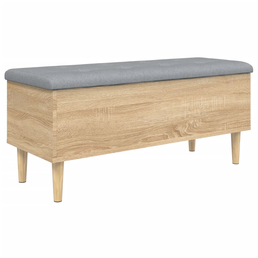 vidaXL Storage Bench Sonoma Oak 102x42x46 cm Engineered Wood