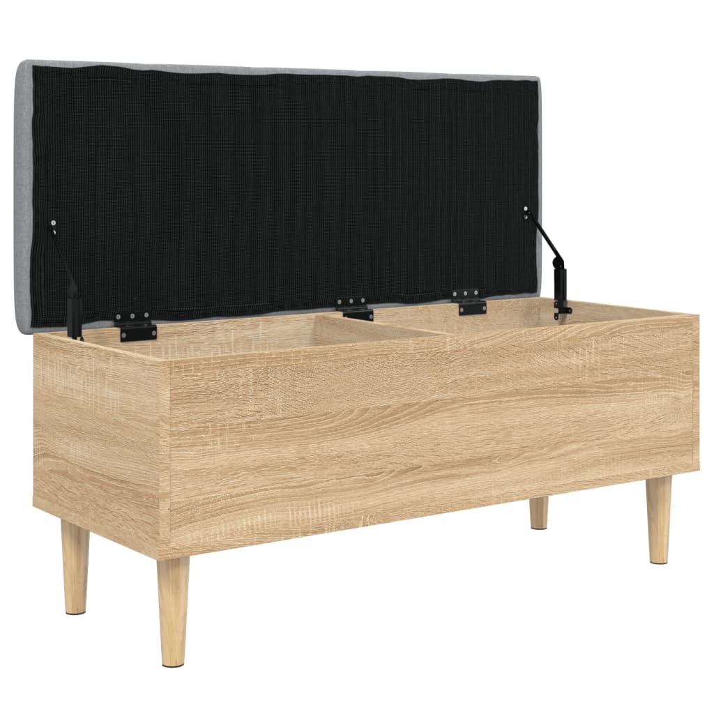 vidaXL Storage Bench Sonoma Oak 102x42x46 cm Engineered Wood