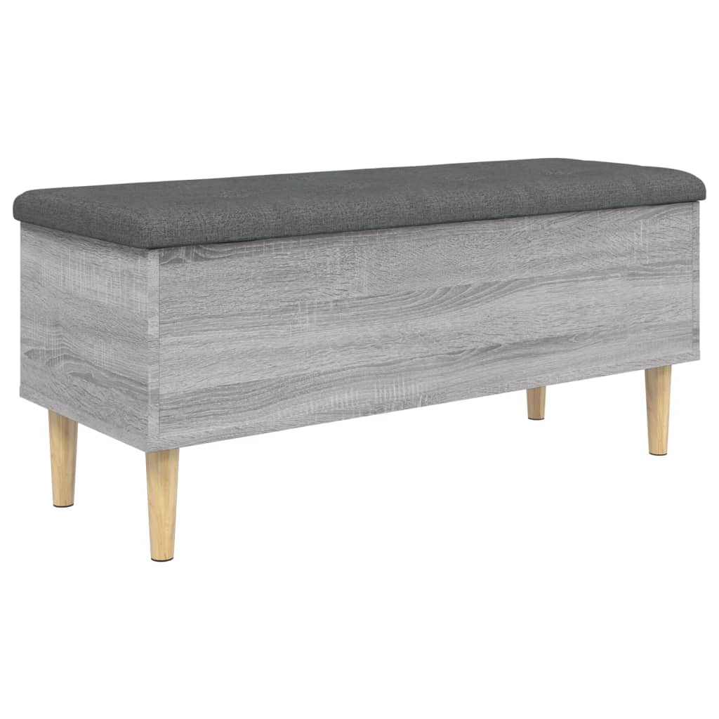 vidaXL Storage Bench Grey Sonoma 102x42x46 cm Engineered Wood