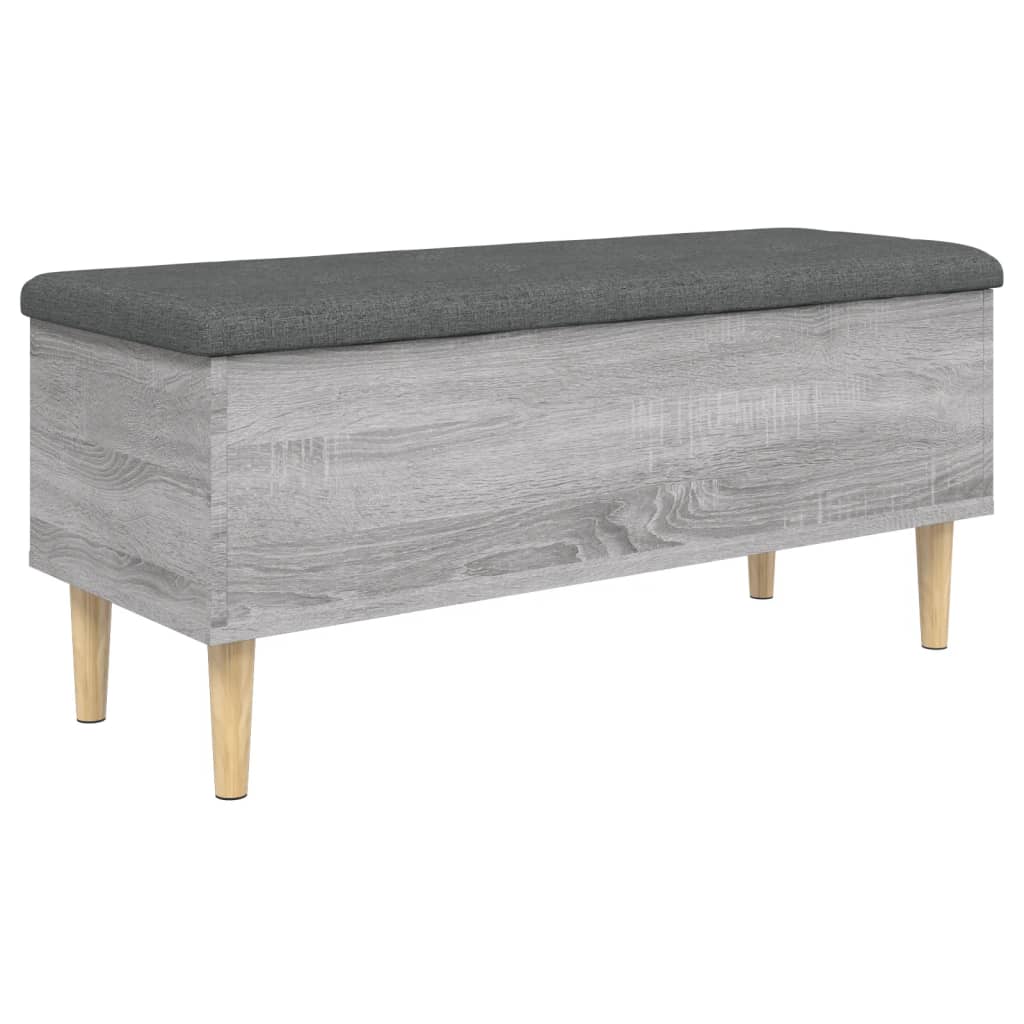 vidaXL Storage Bench Grey Sonoma 102x42x46 cm Engineered Wood