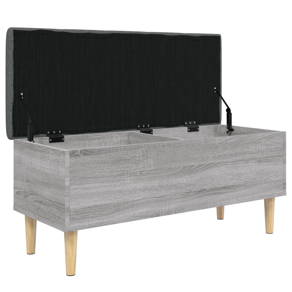 vidaXL Storage Bench Grey Sonoma 102x42x46 cm Engineered Wood