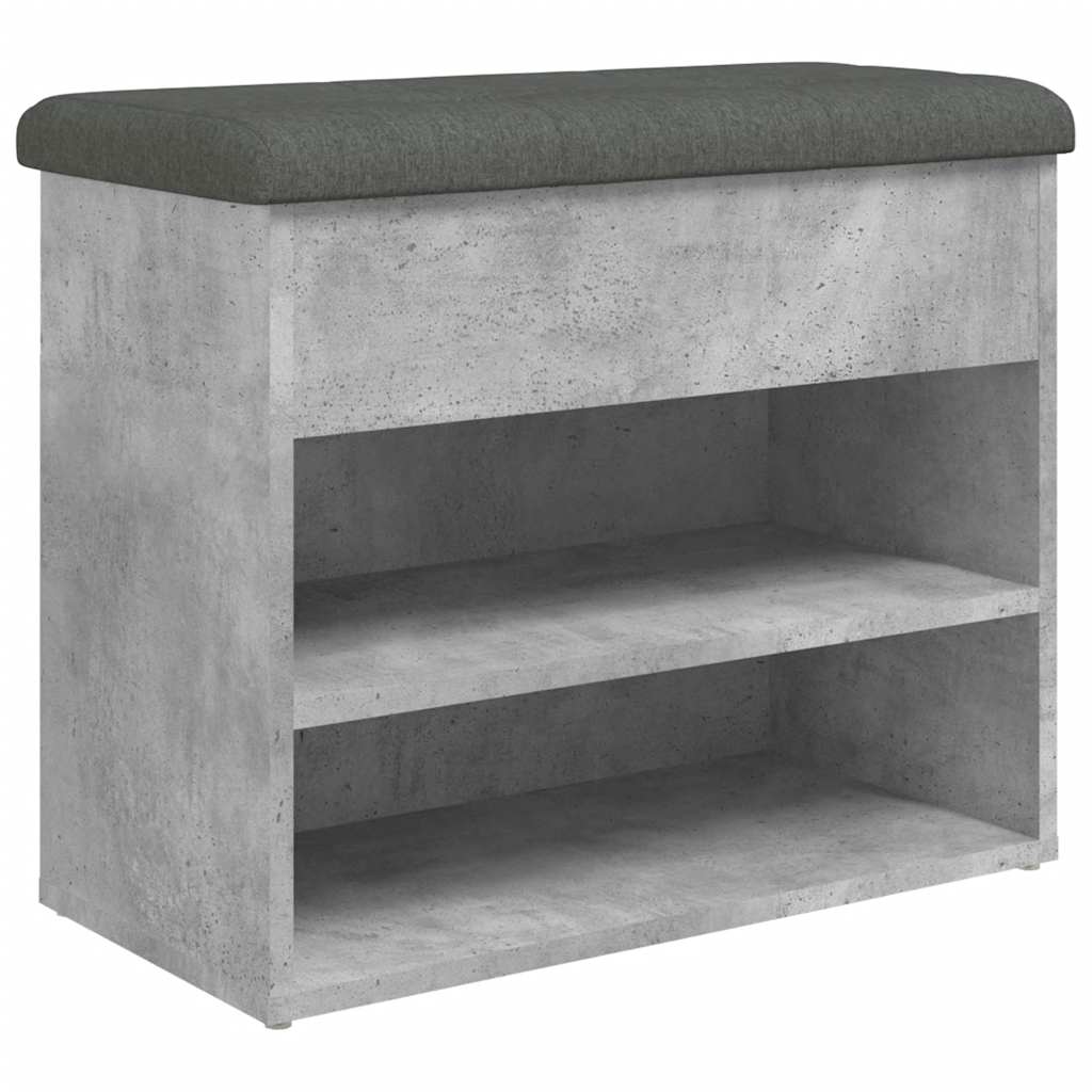 Shoe Bench Concrete Grey 62x32x50 cm Engineered Wood
