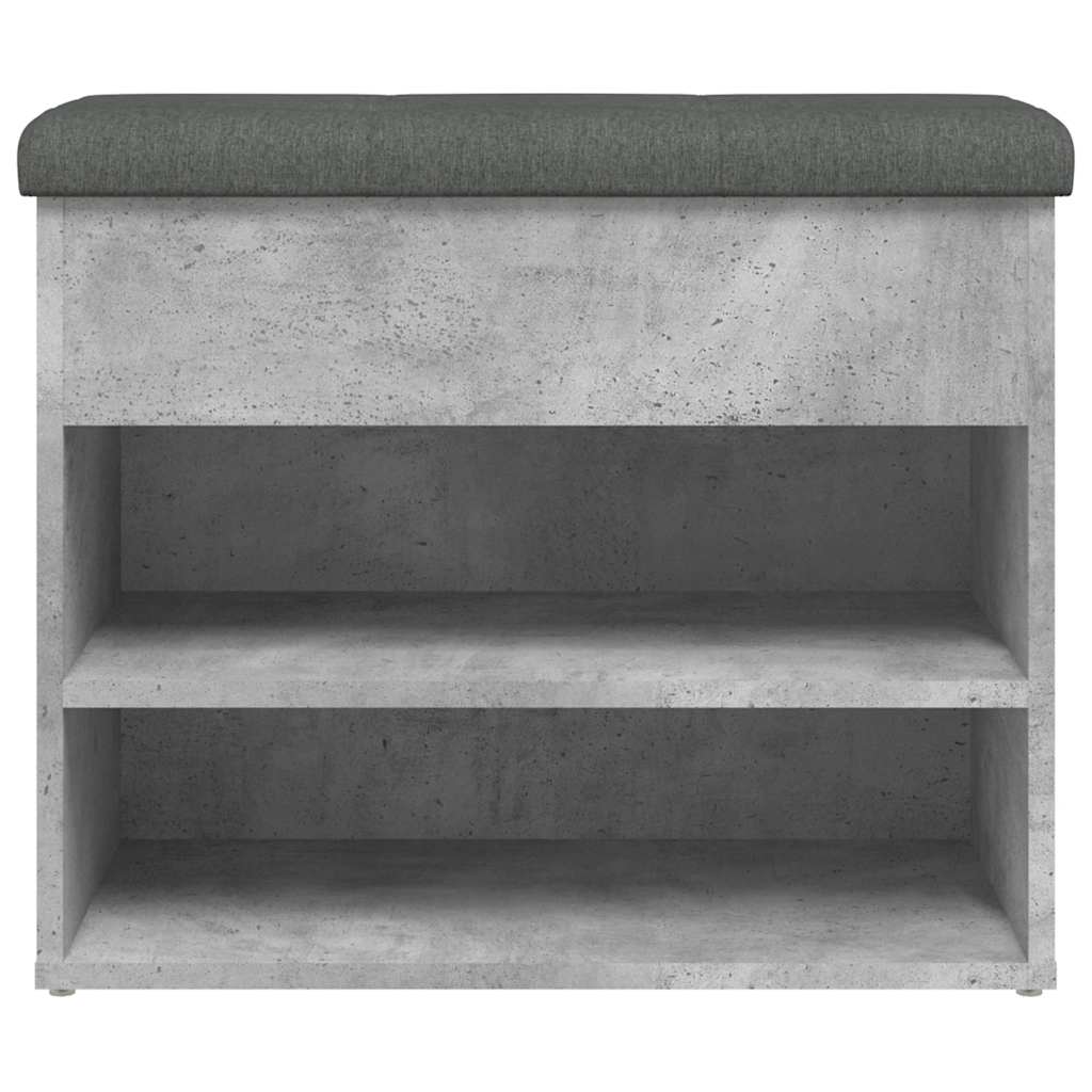 Shoe Bench Concrete Grey 62x32x50 cm Engineered Wood