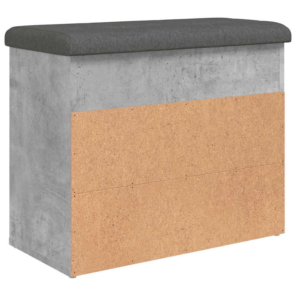 Shoe Bench Concrete Grey 62x32x50 cm Engineered Wood