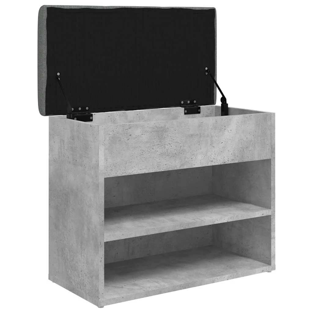 Shoe Bench Concrete Grey 62x32x50 cm Engineered Wood